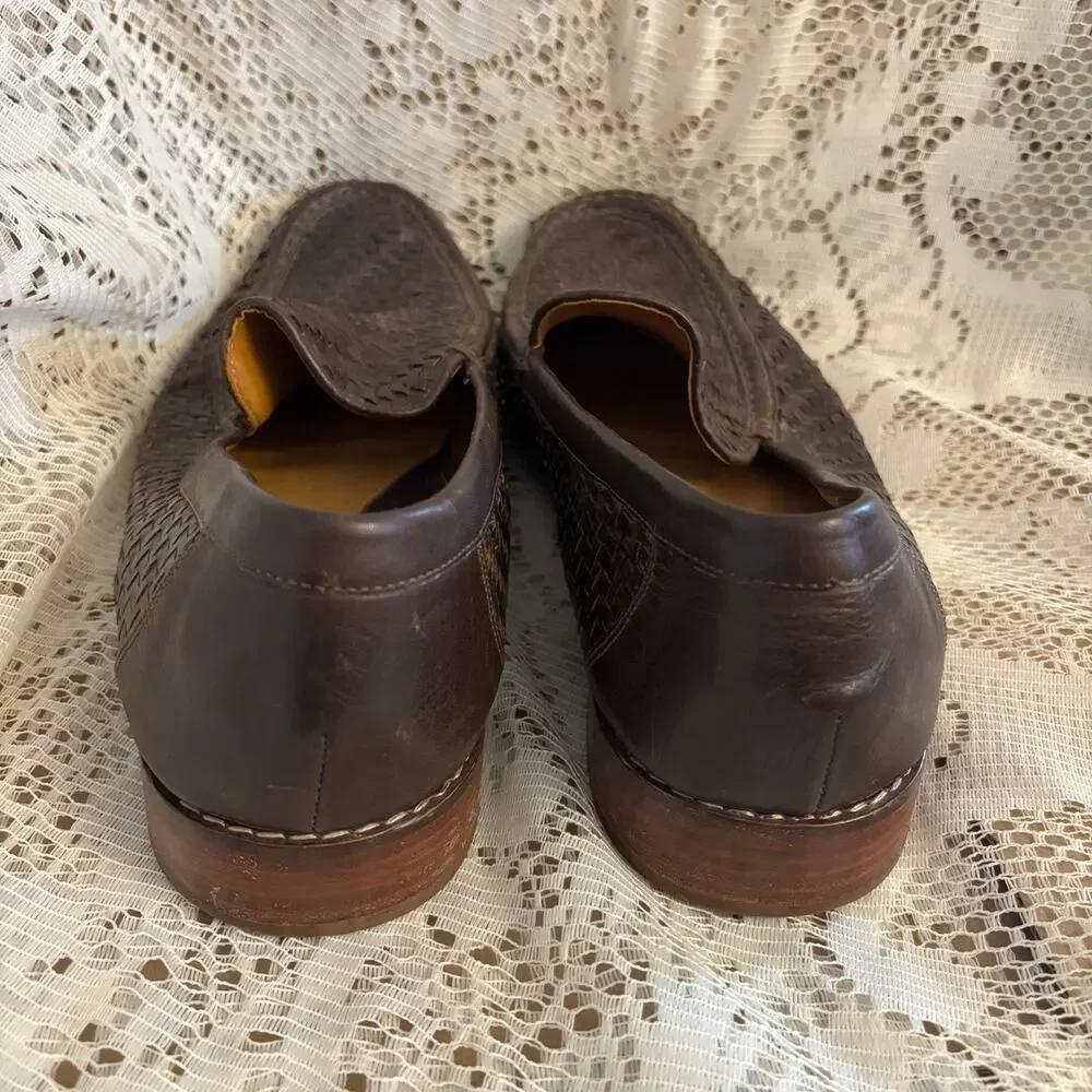 Cole Haan + NikeAir Men's US 16 M Brown Leather Weave Loafer Shoes